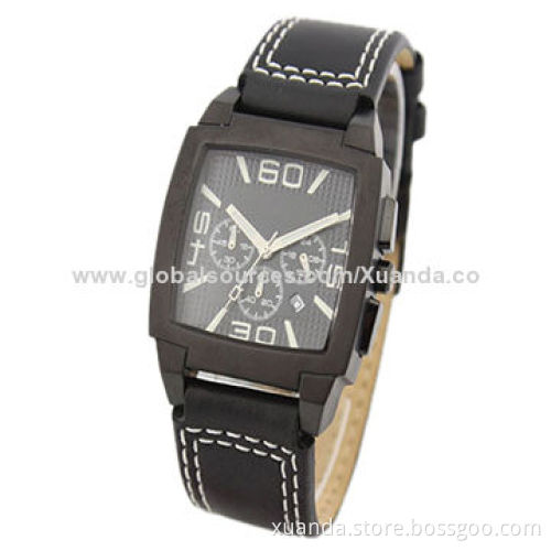 Men's Chronograph Multifunction Watch, IP Black Plating, 316L Steel